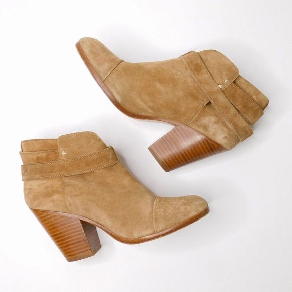 RAG & BONE Harrow Suede Ankle Boots Bootie Ankle Straps Hazel Tan 36.5 - Picture 5 of 13